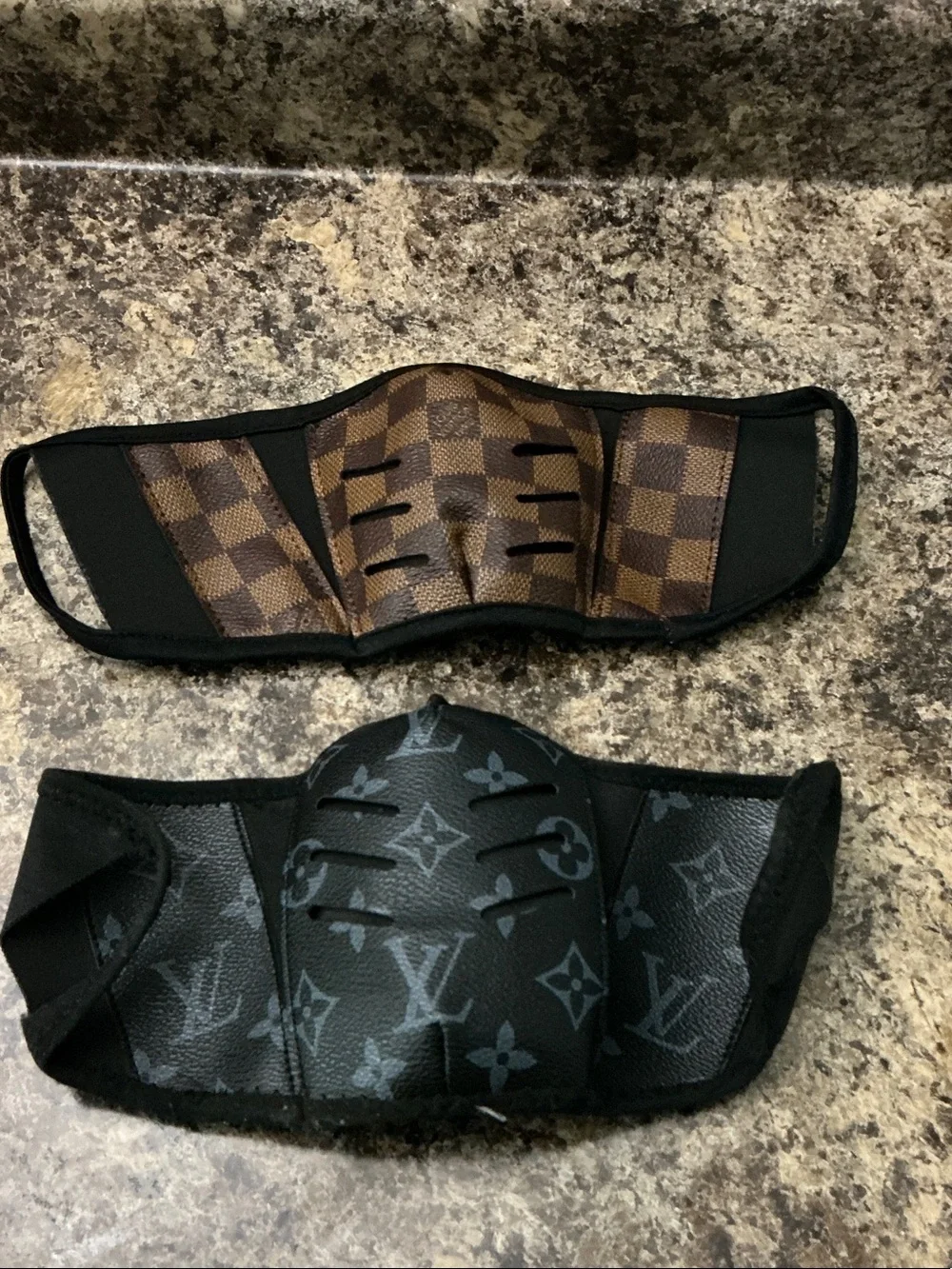 Louis Vuitton Black Monogram & Brown Damier Face Masks with Branded Pouch